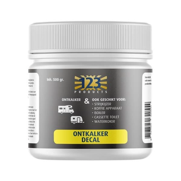 123 Ontkalker decal pot