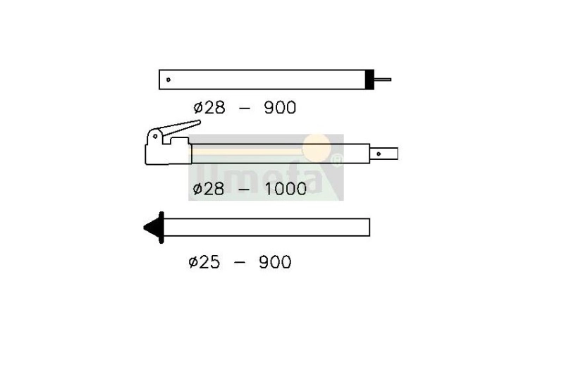 Campking Caravanvoortentstok 28/25  Carb